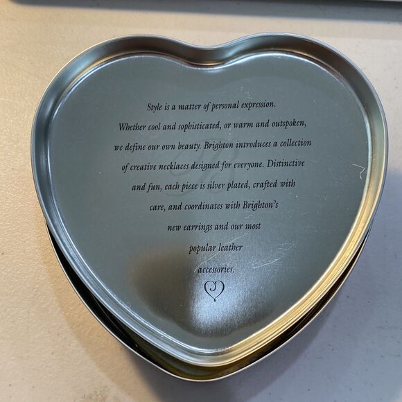 Brighton Heart Shaped Box Jewelry Keepsake Gift Metal Tin Empty Container 5.5” - Picture 5 of 7